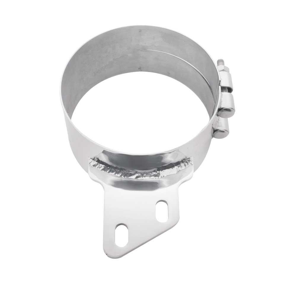 8" Butt Joint Exhaust Clamp - Stainless Steel - Angled Bracket