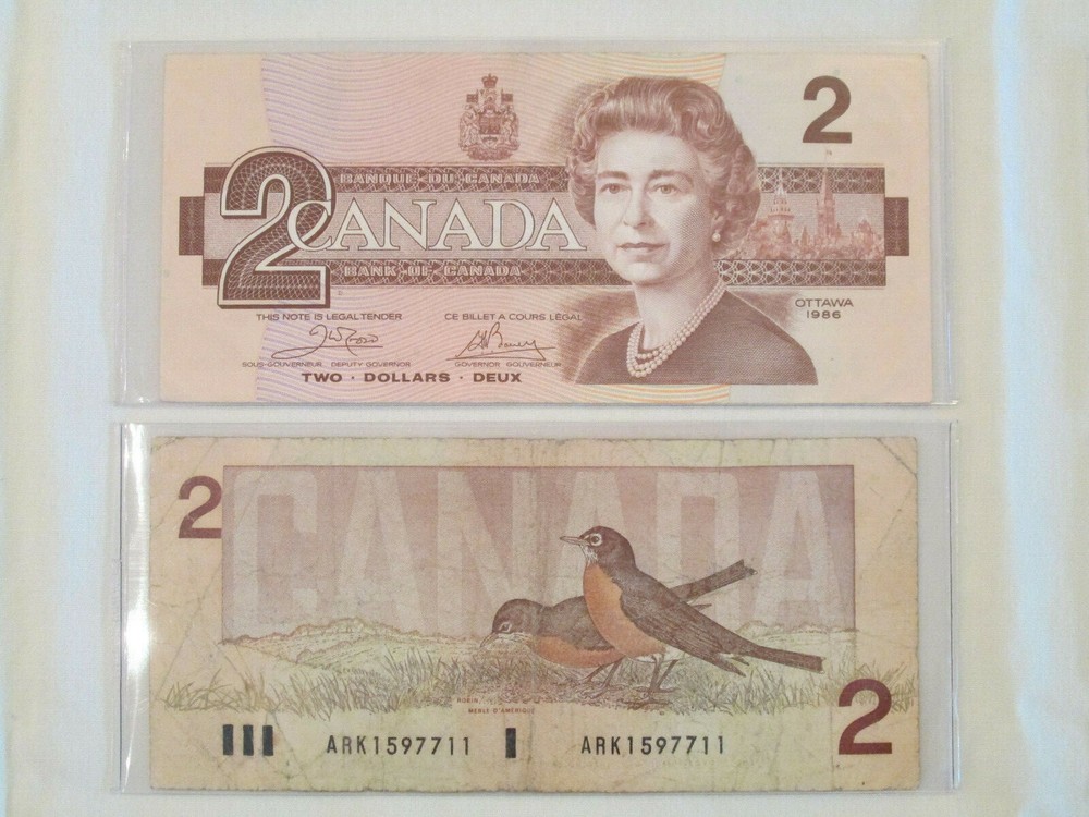 Two dollar Canadian notes
