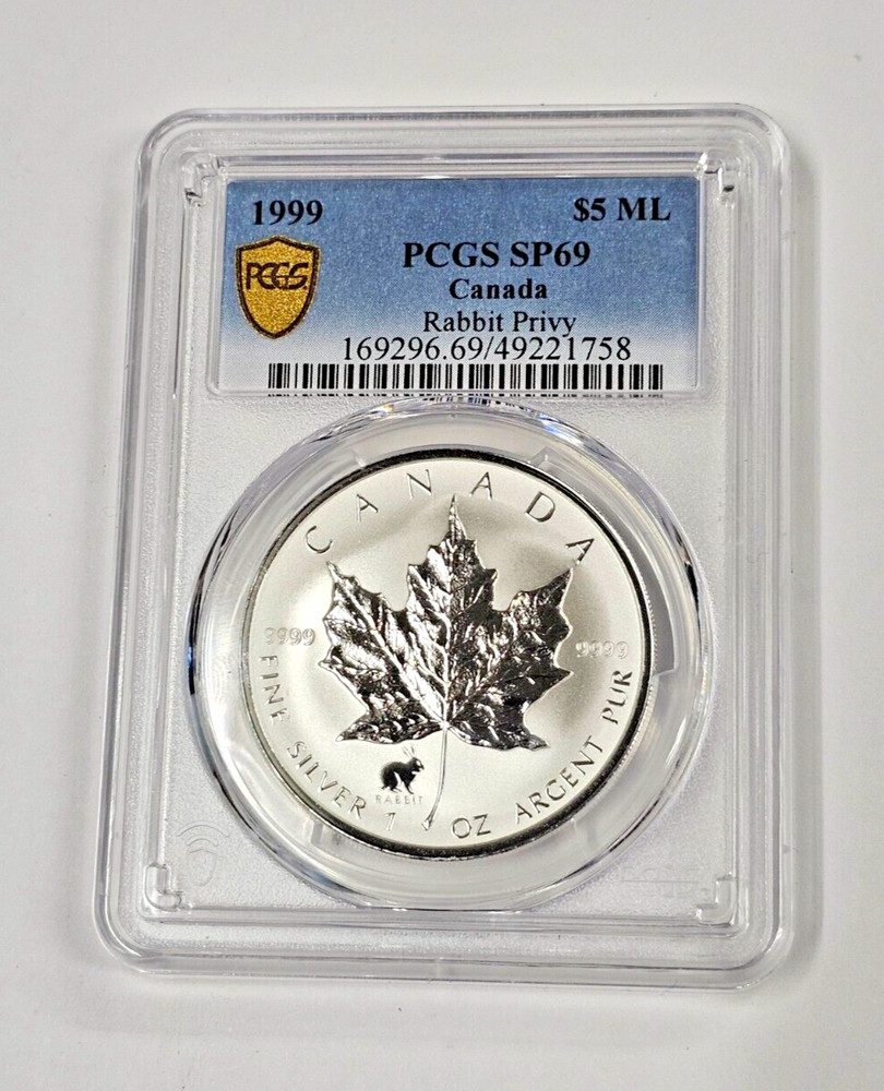 1999 Canada $5 ML Rabbit Privy Silver Coin PCGS SP69