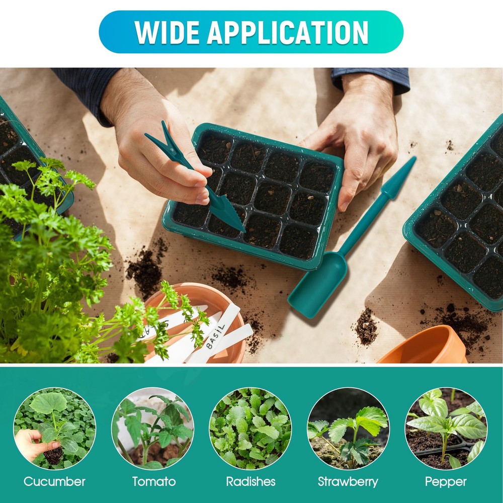 Starter Tray with Grow Light with Timing Controller Adjustable Humidity Domes