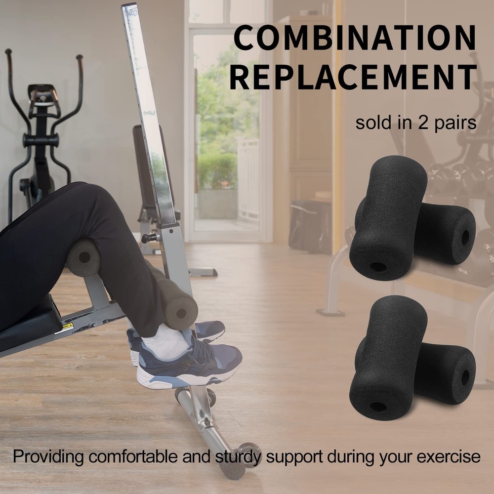 Replacement Foot Foam Pads Rollers Set Weight Bench Inversion Table Parts, 4 Pc
