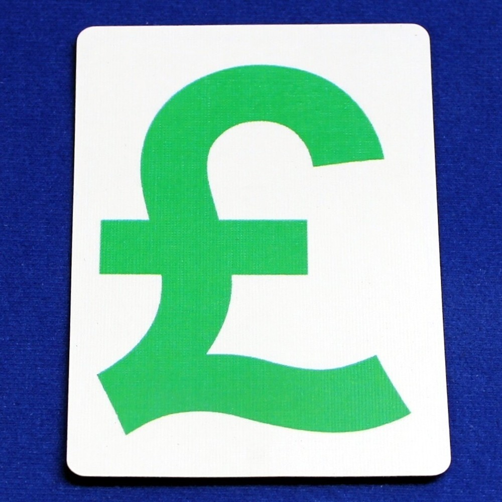 British Pound Sign, Bicycle Printed Gaff Card, Red