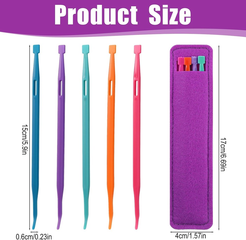 5Pcs That Purple Thang Sewing Tools, 5 Colors Plastic Sewing Tool Threader, Mult