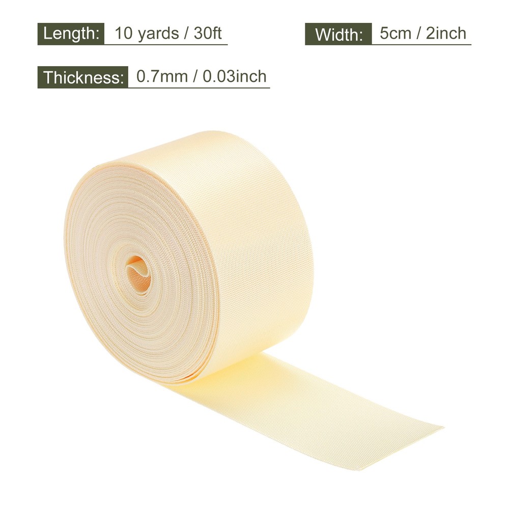 Flat Nylon Webbing Strap 2 Inch 10 Yards Silver for Backpack