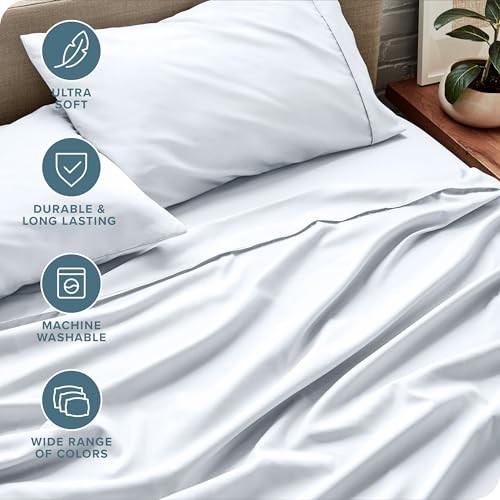 Sheet Set - Luxury 1800 Ultra-Soft Microfiber Bed Sheets - King 01 - White