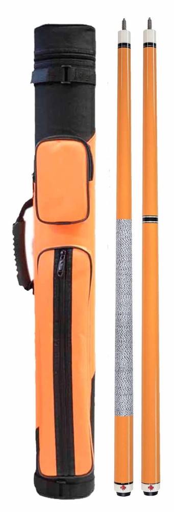 Package Set - Orange Play Pool Cue, Break Jump Cue & 2x2 Case.