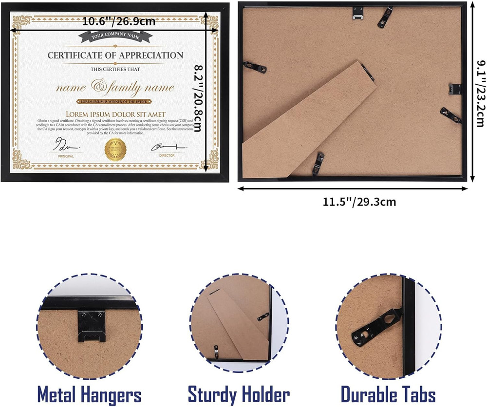 18 Packs 8.5X11 Black Multi Picture Frames Set, Certificate Frames for Document