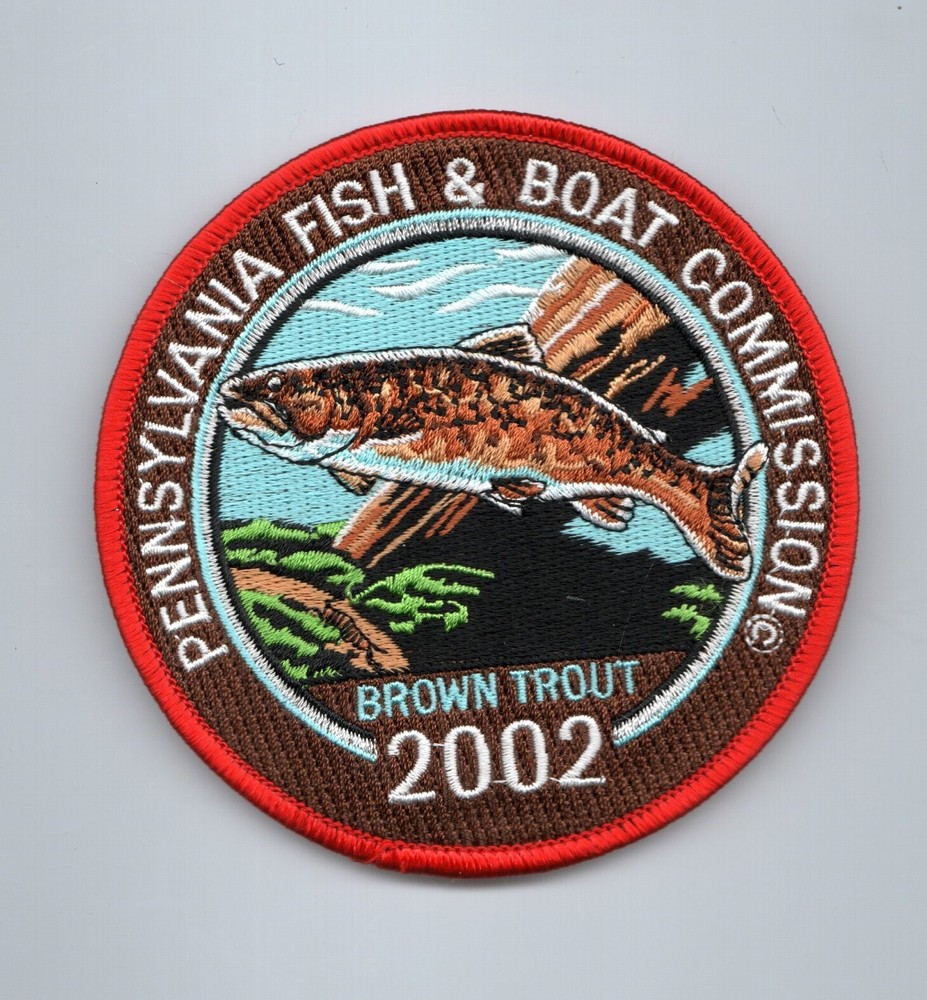2002 PA FISH & BOAT COMM 4" PATCH BROWN TROUT ORIGINAL NEW UNUSED