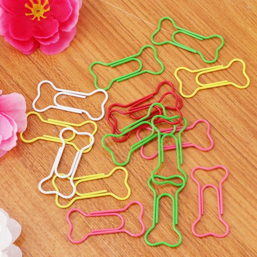 50x Colorful Shape Paper Clips