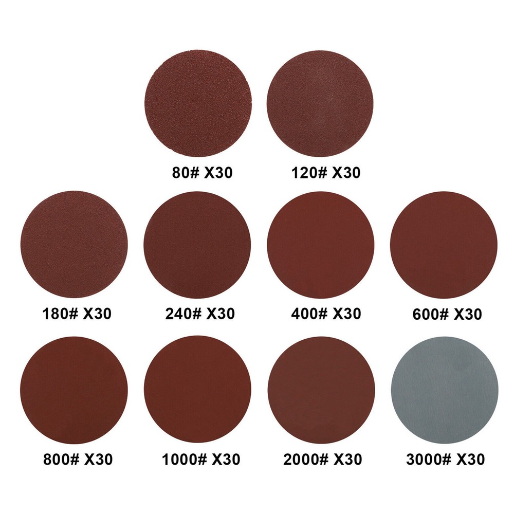 303Pcs 2" Sanding Disc Hook Loop Sander Paper Backer Pad + Drill Adapter Set