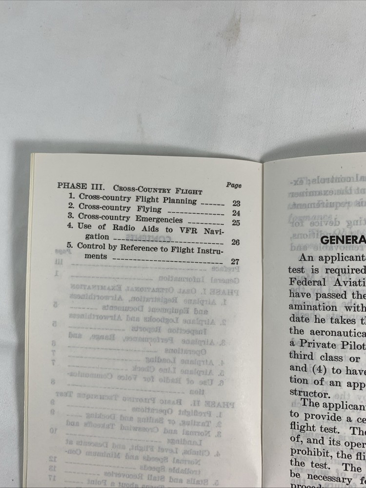 VINTAGE! 1968! PRIVATE PILOT SINGLE ENGINE AIRPLANE FLIGHT TEST GUIDE! AC 61-3B