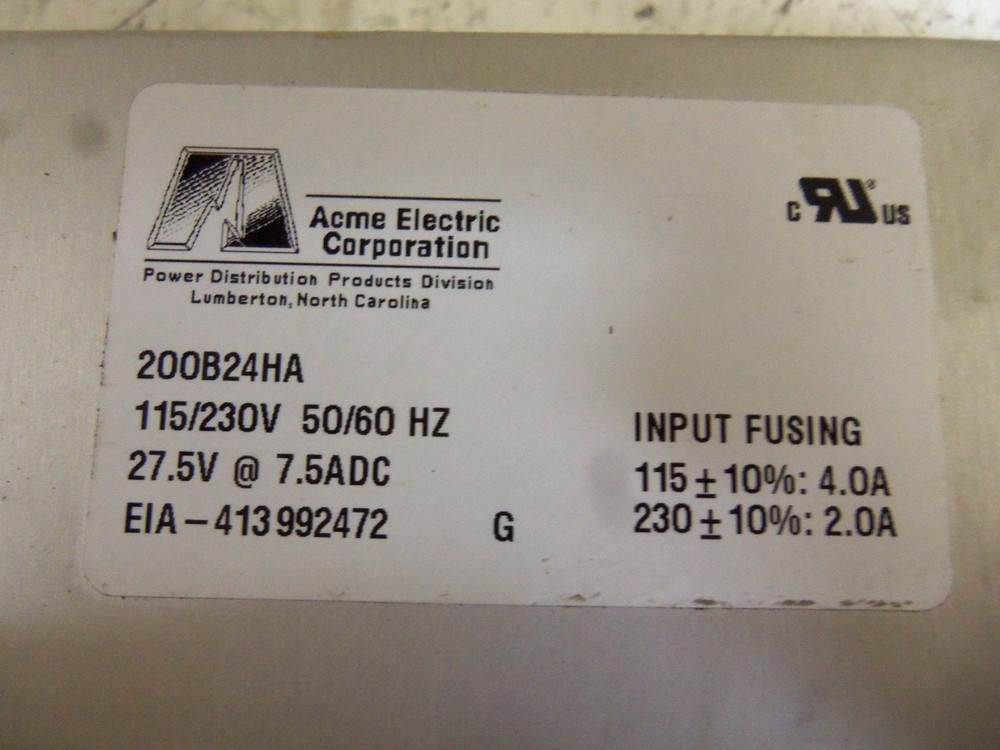 ACME 200B24HA POWER SUPPLY UNMP