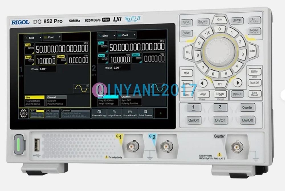 7'' Touch Screen RIGOL DG852 Pro 50MHz Dual Channel Arbitrary Waveform Generator