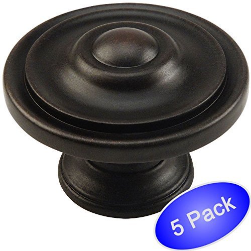 *5 Pack* Cosmas Cabinet Hardware Oil Rubbed Bronze Round Knobs #6821ORB