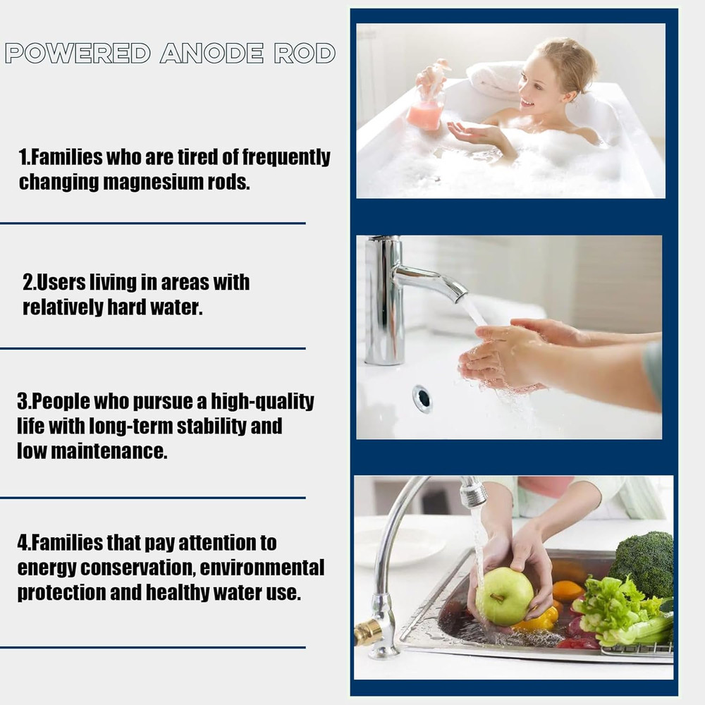 Powered Anode Rod, Electric Anode Rod, Powered Anode Rod for Water Heater, Redu