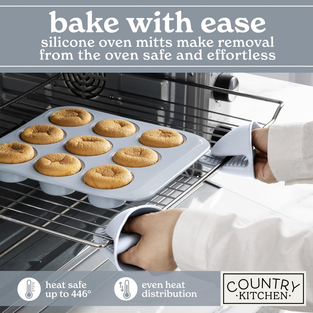 Country Kitchen Nonstick Stackable Bakeware Set - Deluxe 8 Pc, Light Blue