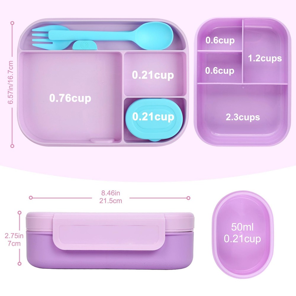 Caperci Bento Box for Kids - Stackable Leakproof Multiple Compartments Lunch ...