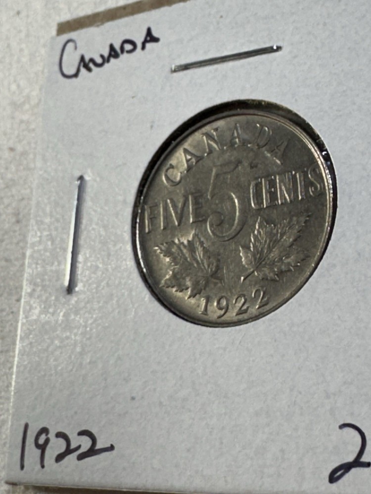 1922 Canada 5 Cents