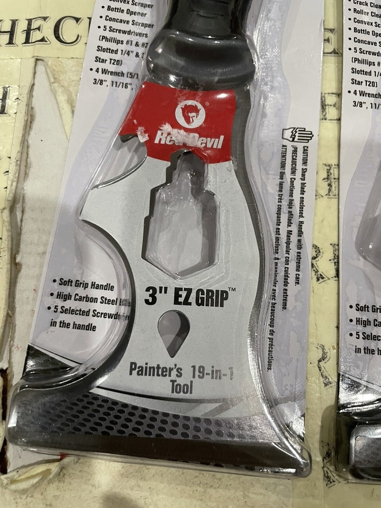 2X Red Devil 6295 EZ Grip 3" Painter's 19 In 1 Tool With Soft Grip Handle