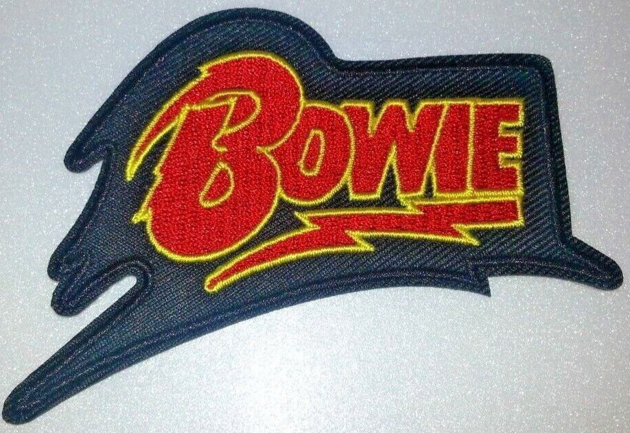 DAVID BOWIE IRON ON PATCH black Embroidered ziggy stardust prince rolling stones