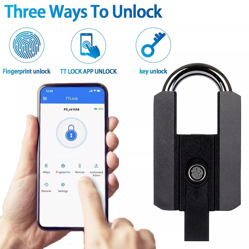 Smart Fingerprint Lock Smart Padlock USB Charging APP Control for Door