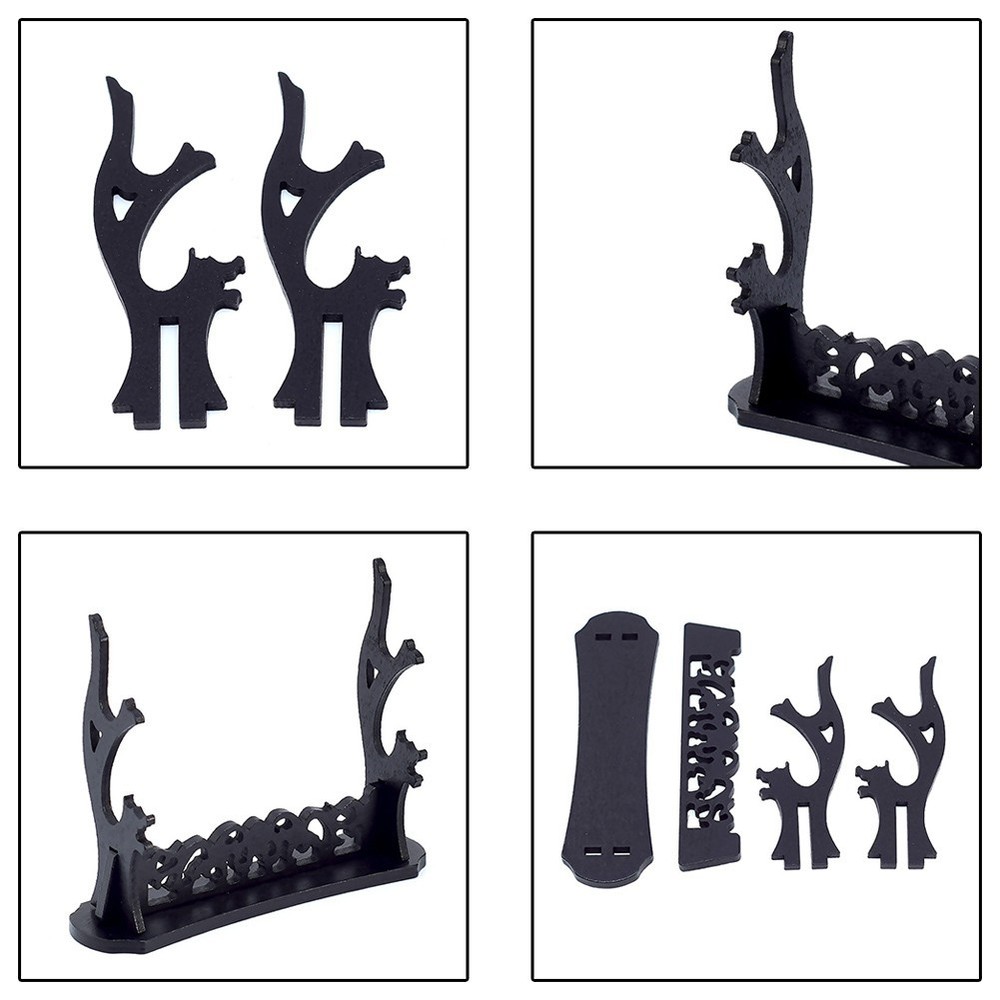Black Sword Holder Display Stand for Neat and Space saving Presentation