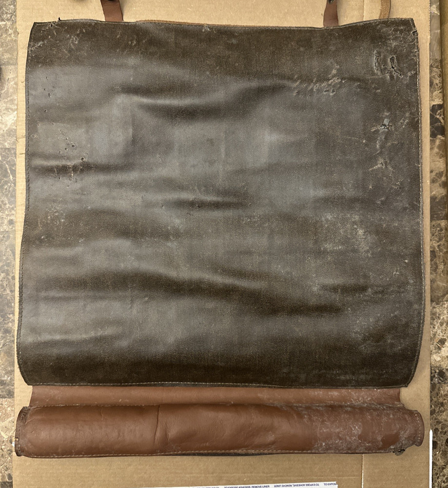 Vintage Leather Checker Board & Checkers