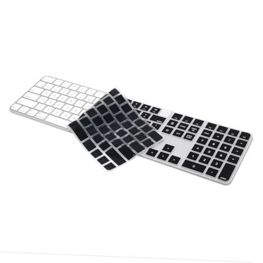 Keyboard Cover Skin for 2024 Magic Keyboard with Touch ID and Numeric Black