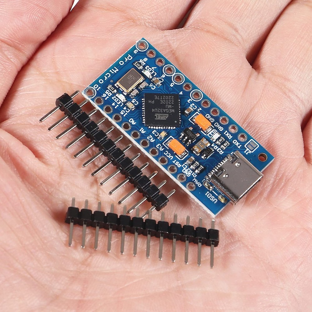 2 PCS Pro Micro ATmega32U4 5V 16MHz Type-C Development Module Board for Arduino