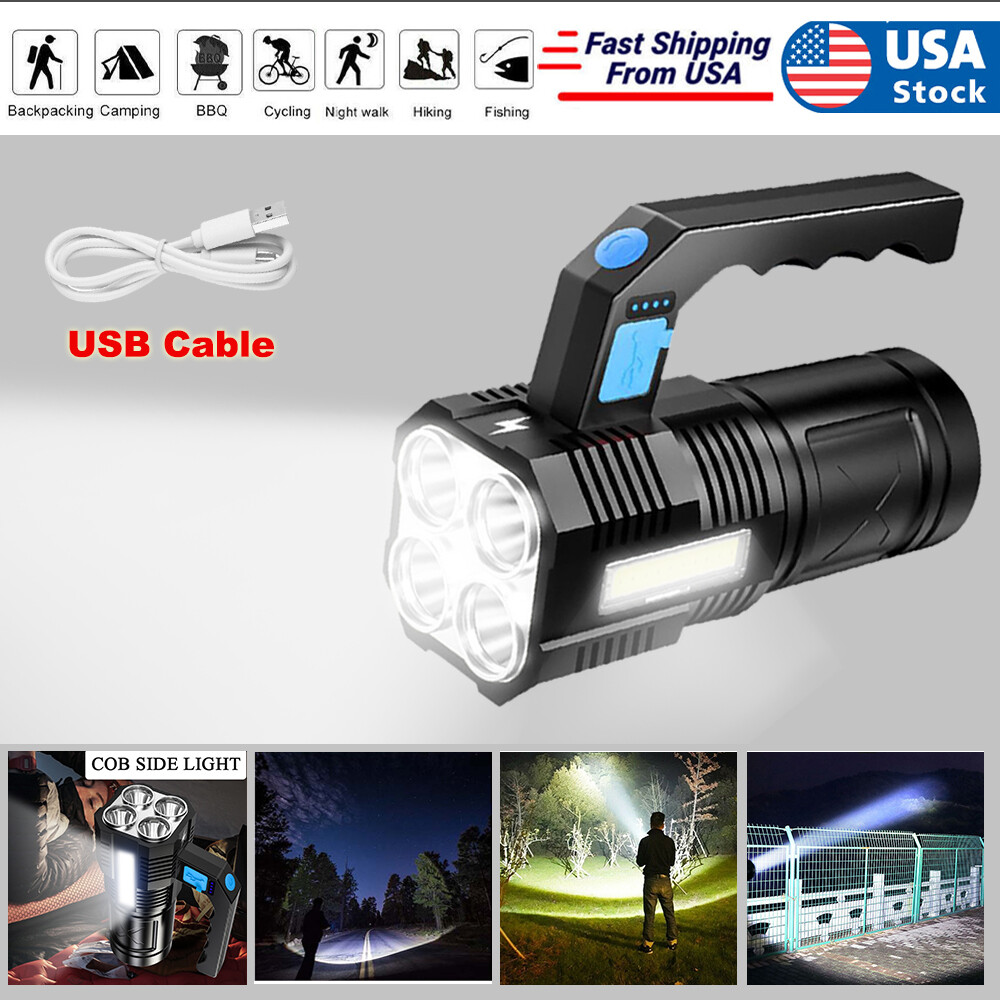 Brightest 3500000LM 4-Modes Rechargeable LED Flashlight Powerful Tactical Torch