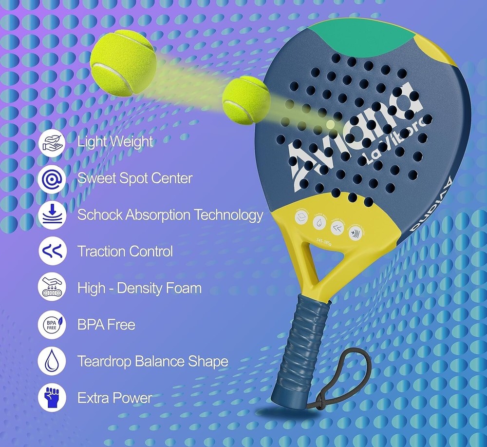 Padel Racket Rough Carbon Fiber Surface and EVA Memory Flex Foam Core