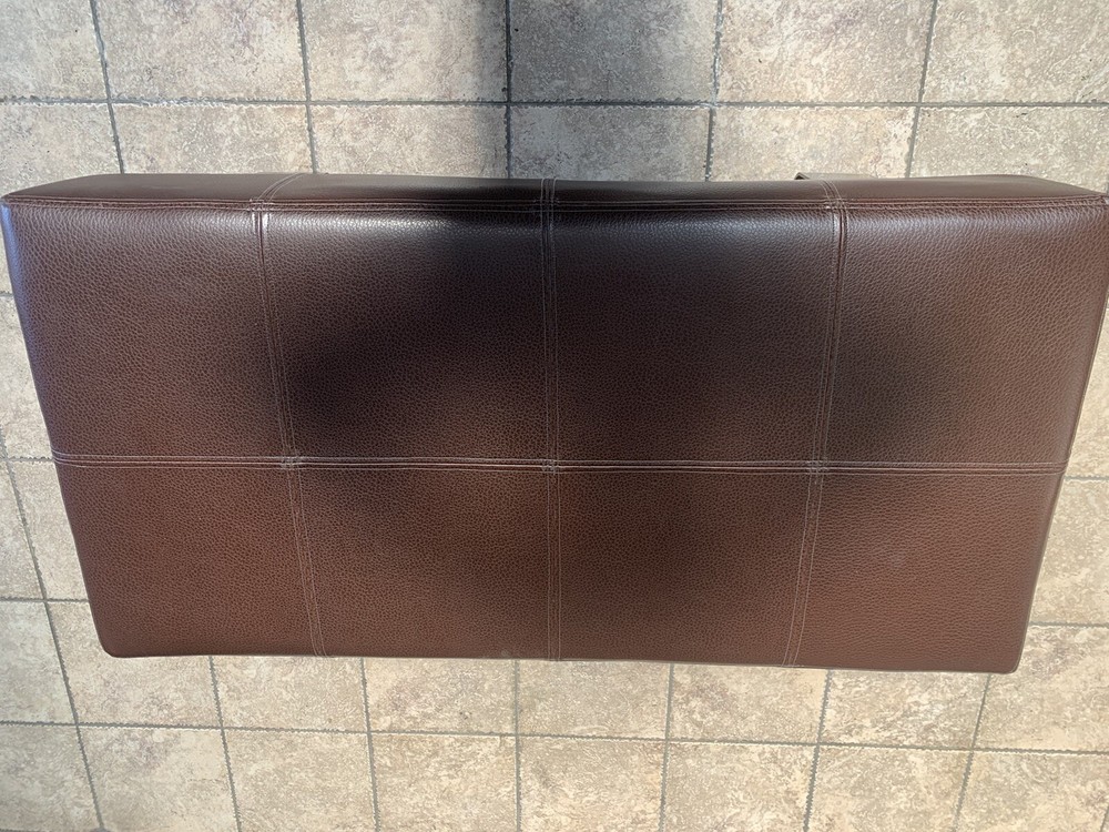 Leather Bench- Dark Brown