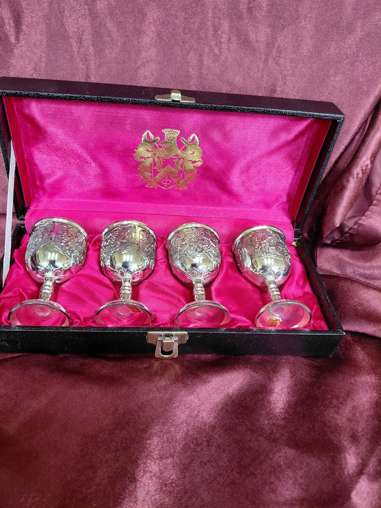 Japanese Silver Plated Goblets (4)