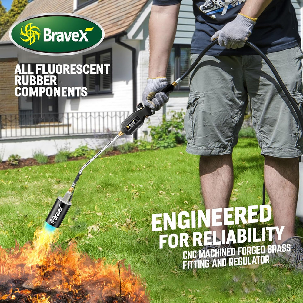 Propane Torch Weed Burner with Automatic Ignition System (Electronic Pulsed Push
