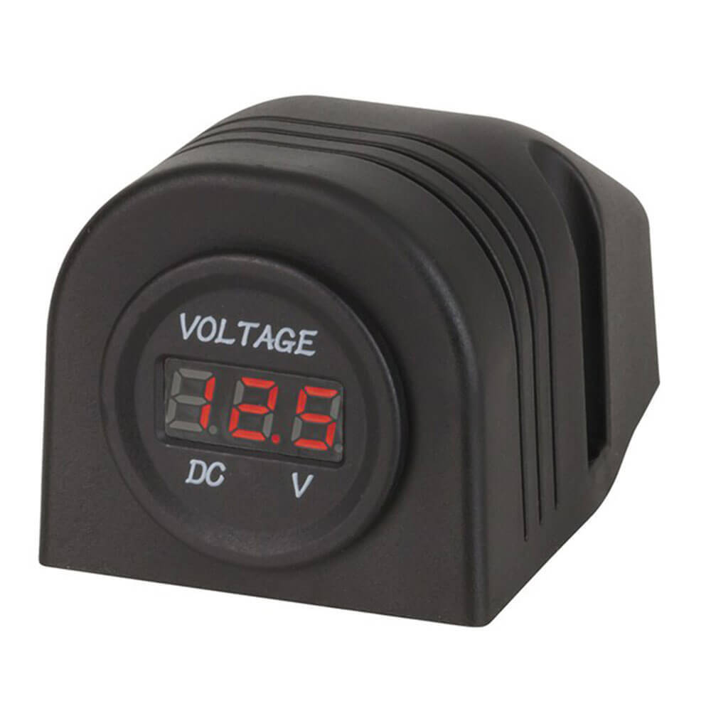 Simple Easy to Use Panel/Surface Mount LED Voltmeter 5-30VDC with Brackets