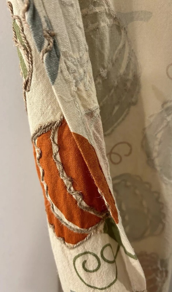 Storehouse Multi Pumpkin Fall Embroidered Cotton Table Runner 14” x 64” EUC