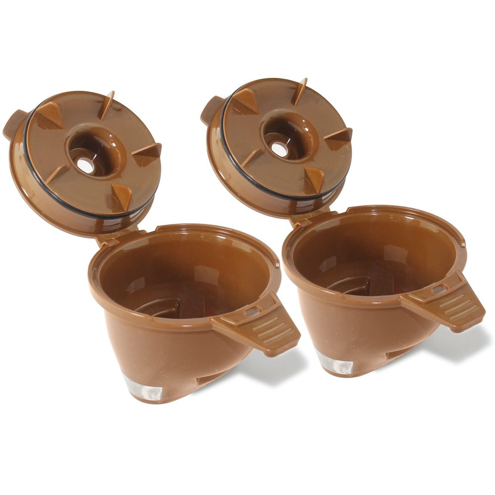 2-Pack Single Serve Ground coffee Brew Basket for Serve, Brown