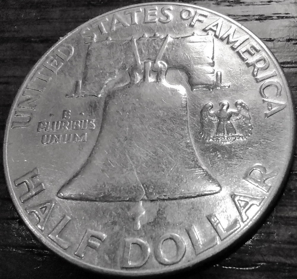 1955 Franklin Half - Bugs Bunny Variety - Cleaned