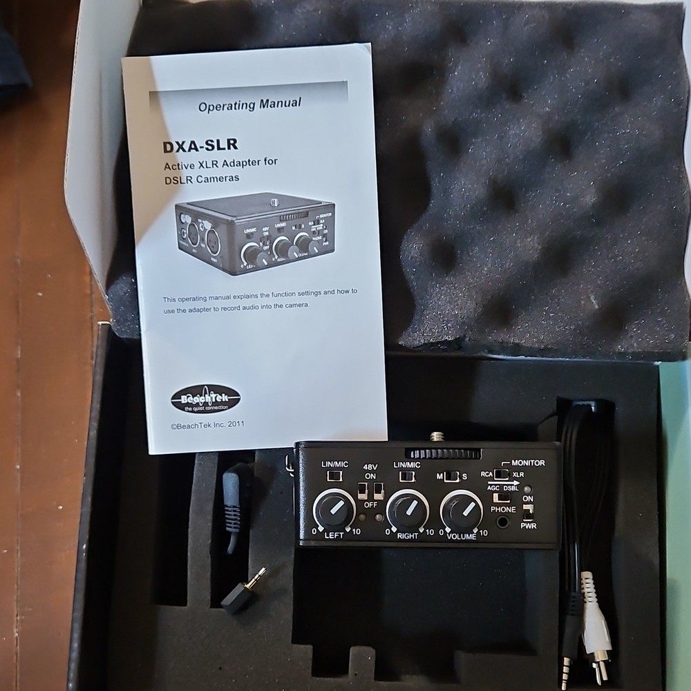 BeachTek DXA-SLR Audio Interface XLR Adapter Hot-Shoe Mount Phantom Power