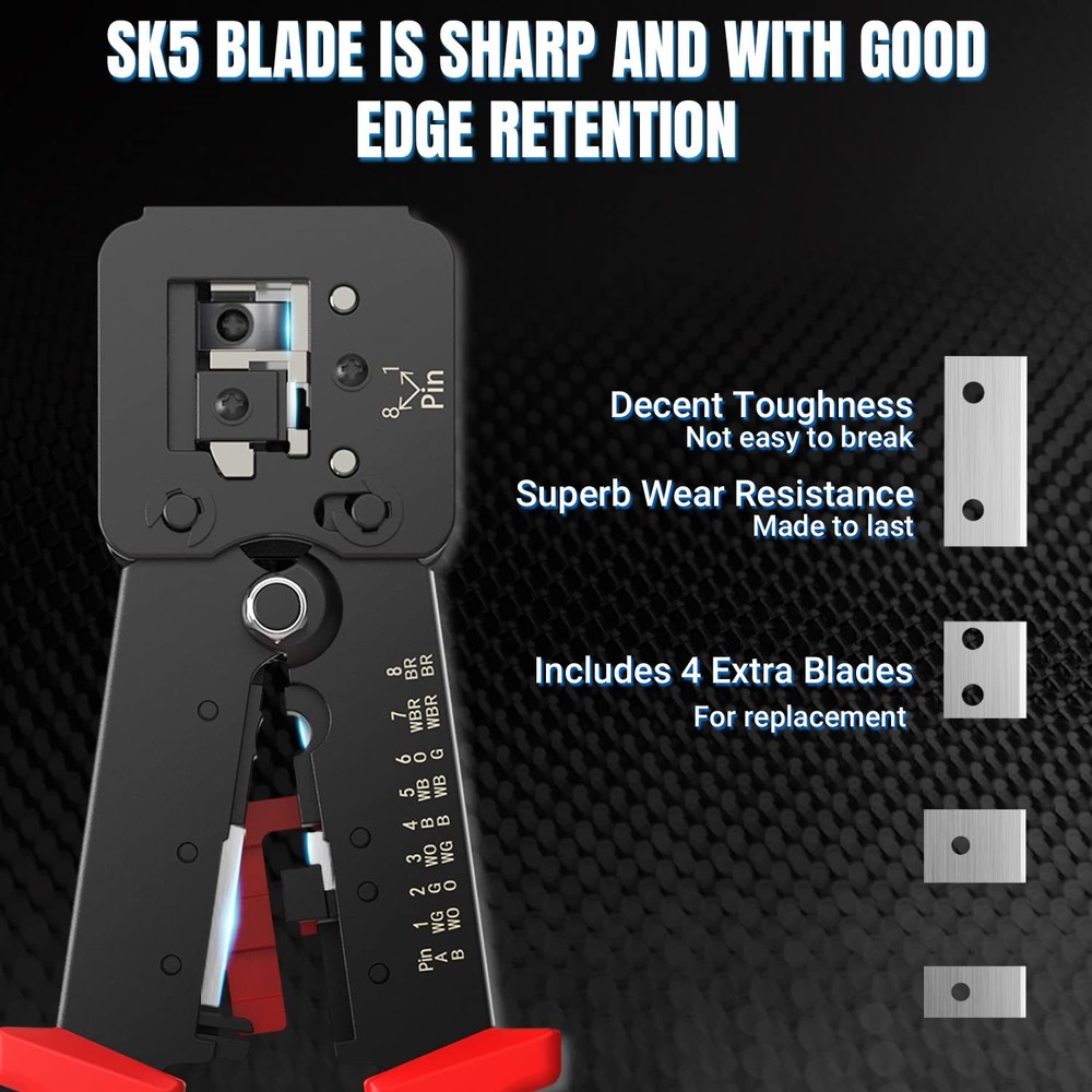 Rj45 Pass Thru Crimping Tool Network Crimper For Pass Through And Regular Type R