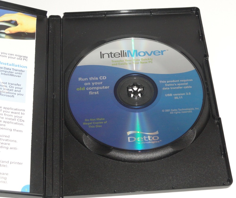 Detto IntelliMover v3.0 USB Cable & CD-ROM Data Transfer Software 2001