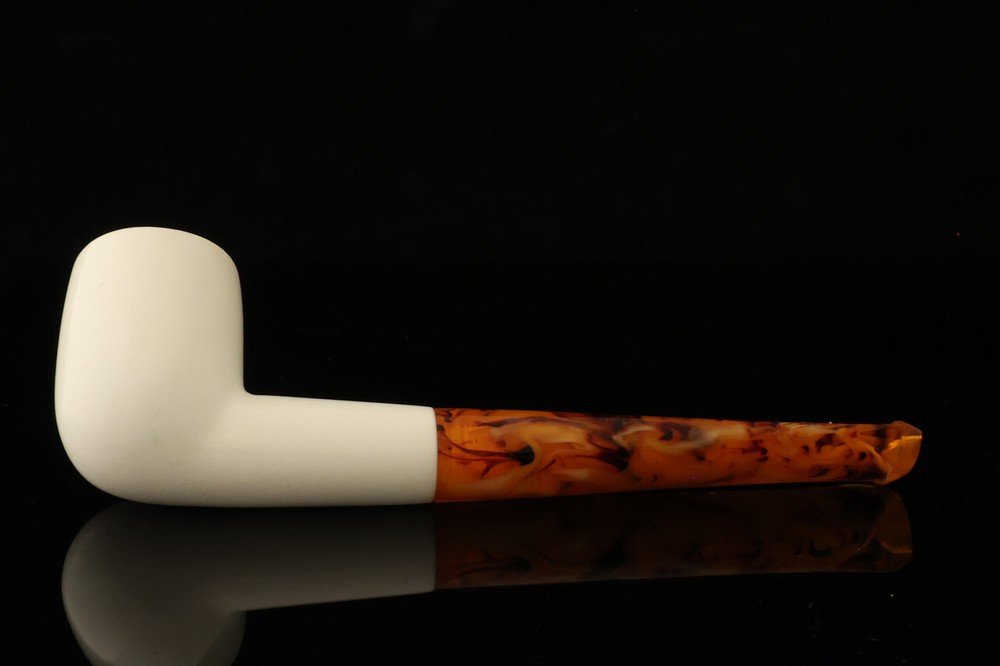 Billiard Block Meerschaum Pipe with custom case 14749