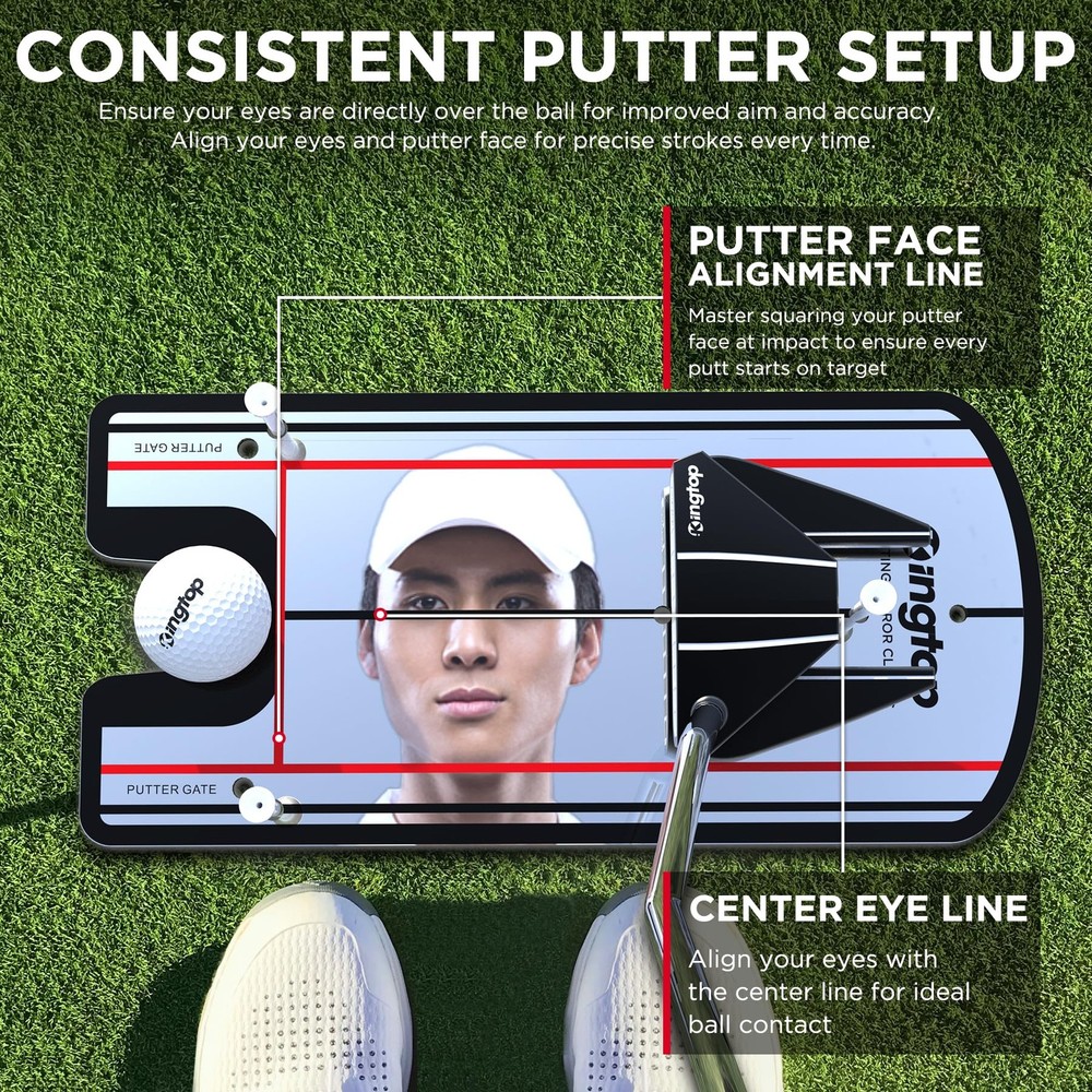 Classic Golf Putting Mirror - Portable Alignment Putting Training Aids for Co...