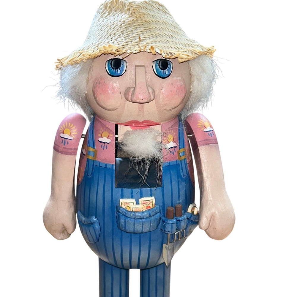 Bruce's Wood Works gardener farmer nutcracker 12”