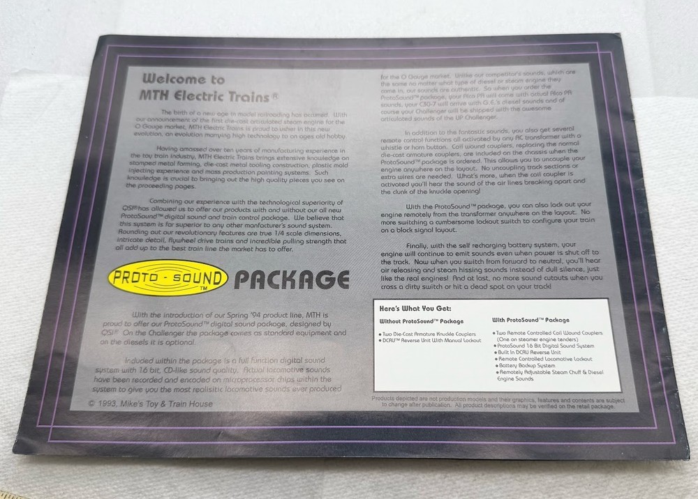 MTH Electric Trains Spring 1994 Catalog