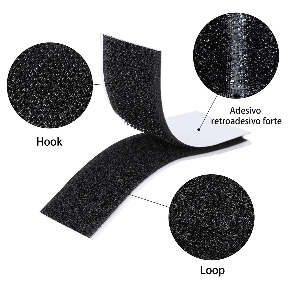 Hook and Loop Strips with Adhesive 1x4 inch Strips 10 Sets Strong Sticky Back...