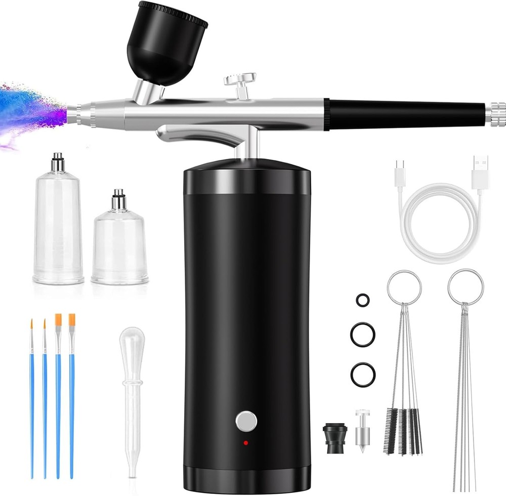 Cordless Airbrush Kit with Compressor: 48 PSI Precision for Creative Projects