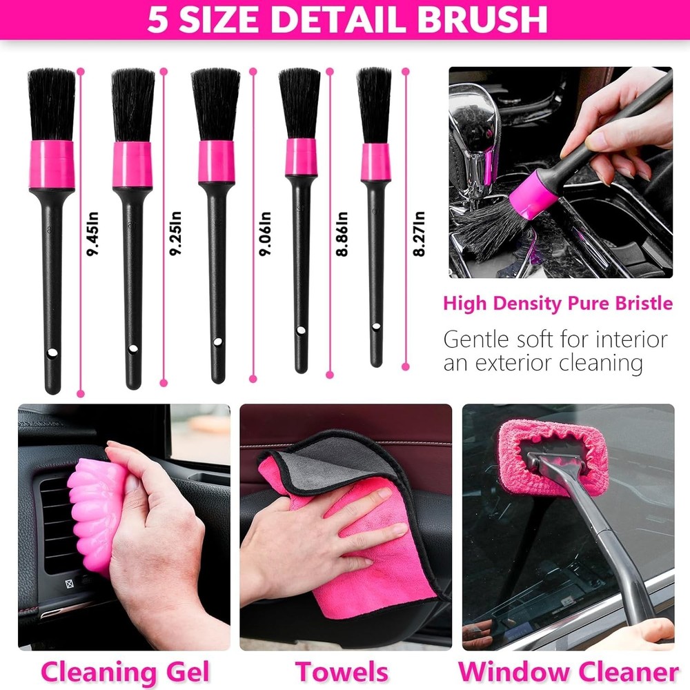 ThinkLearn Car Cleaning Kit, High-Powered Handheld Vacuum Interior Detailing Set