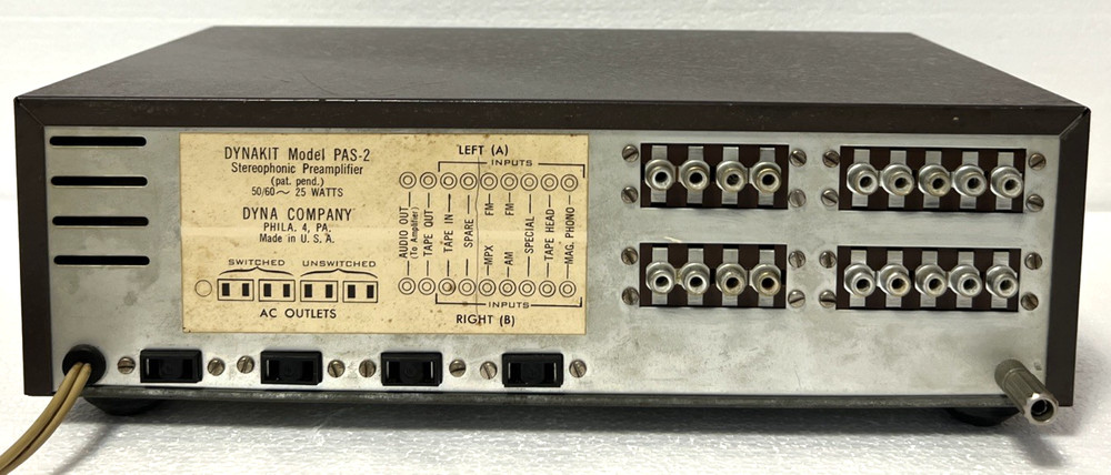 DYNAKIT PAS-2 Stereo Preamp preamplifier Tested & Working!