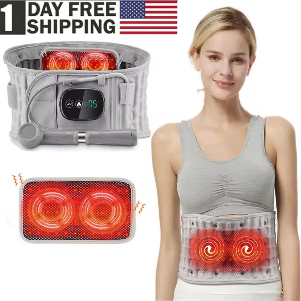Inflatable Decompression Back Belt with Red Light Heating and Vibration Massager